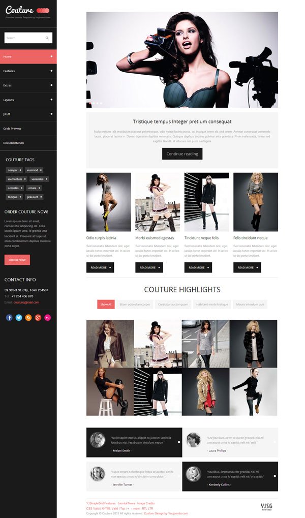 Couture Joomla Fashion And Style Magazine Template